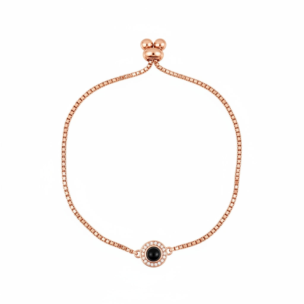 Personalized Box Chain Photo Projection Bracelet - Rose Gold