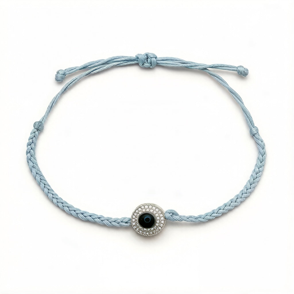 Personalized Braided Rope Photo Projection Bracelet - Blue