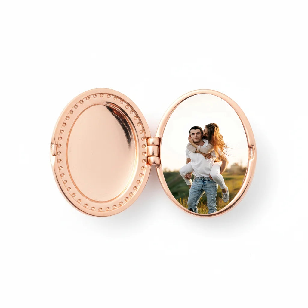 Personalized Crystal Oval Photo Locket Ring -Rose Gold1