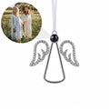 Personalized Angel Photo Projection Ornament - Silver
