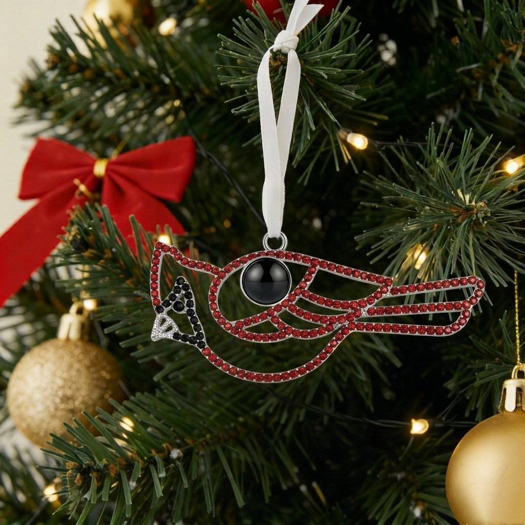 Personalized Cardinal Photo Projection Ornament