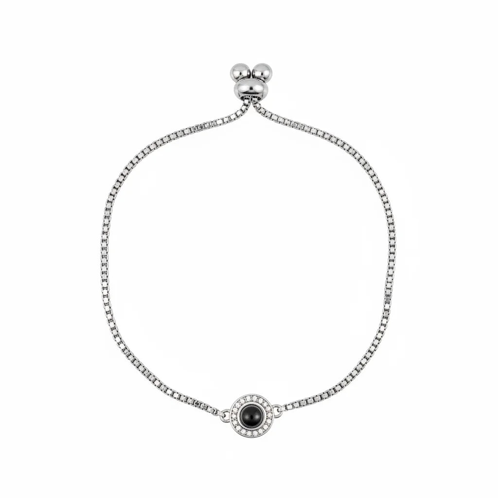 Personalized Box Chain Photo Projection Bracelet - Silver1