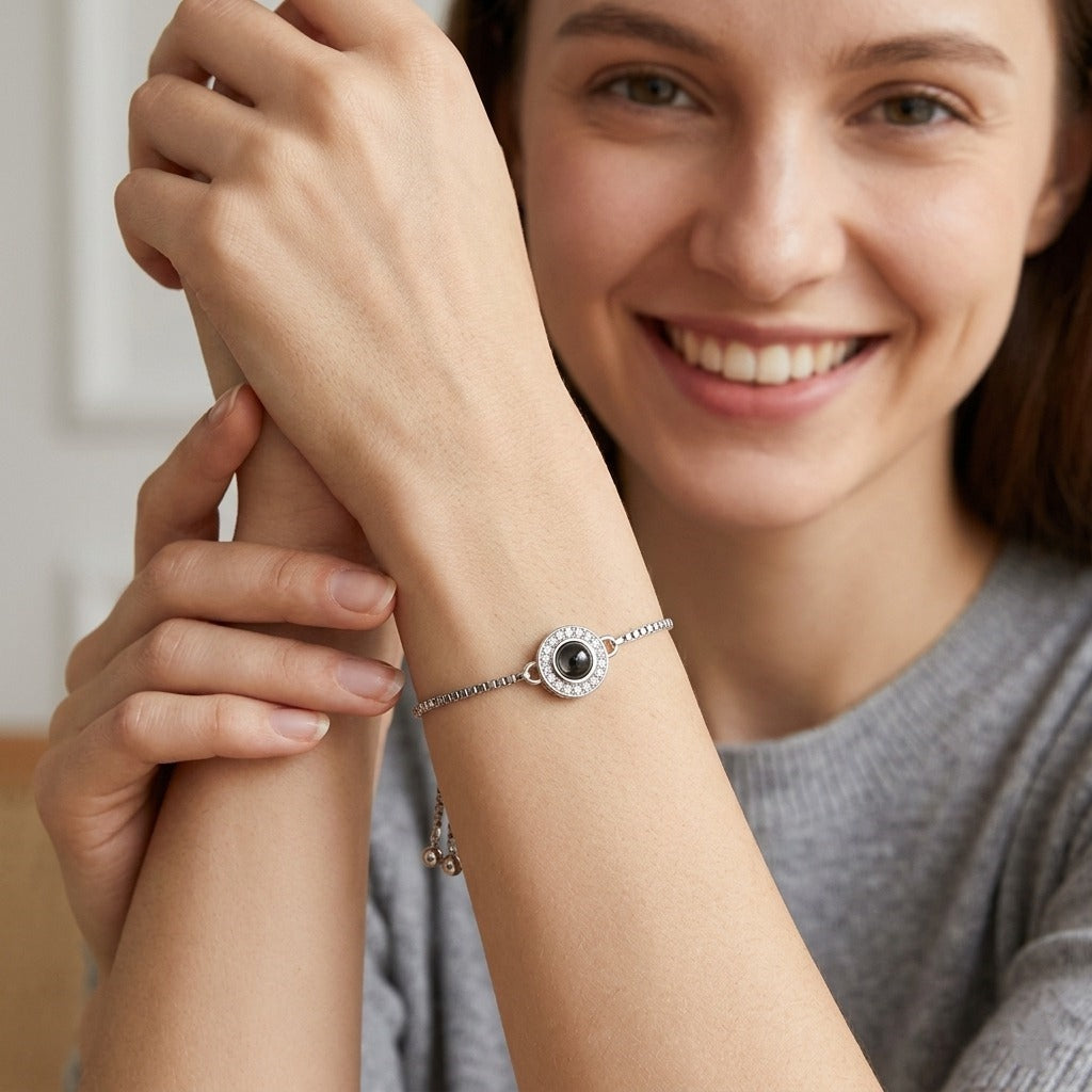 Personalized Box Chain Photo Projection Bracelet