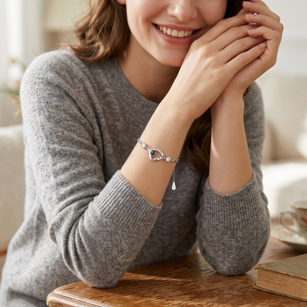 Personalized Heart Photo Projection Bracelet