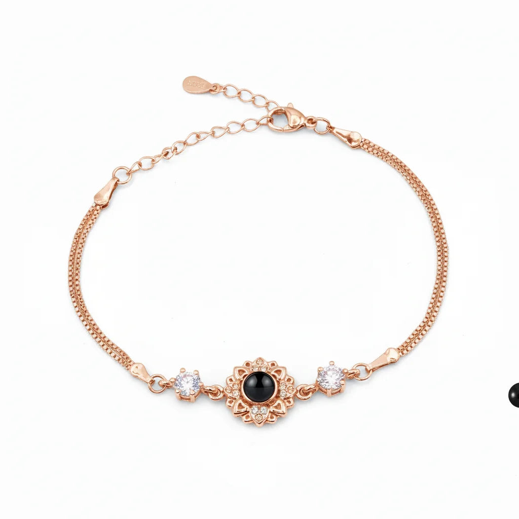 Personalized Vintage Photo Projection Bracelet - Rose Gold1