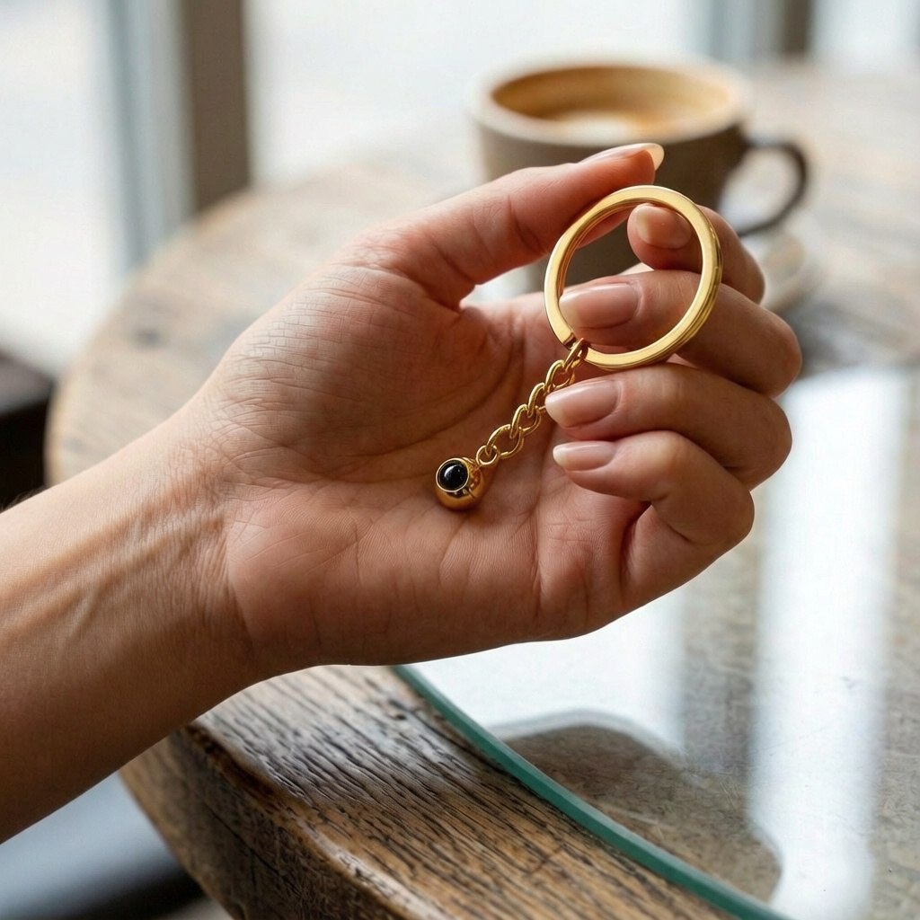 Personalized Circle Photo Projection Keychain