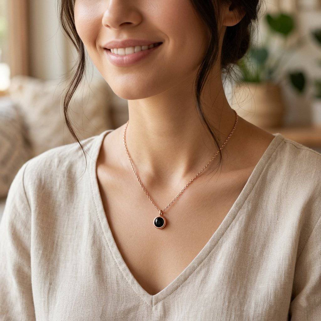 Personalized Circle Photo Projection Necklace