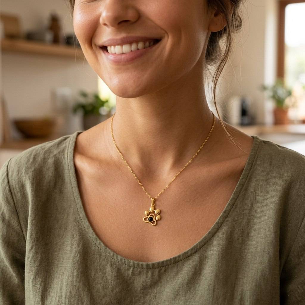 Personalized Paw Print Photo Projection Necklace