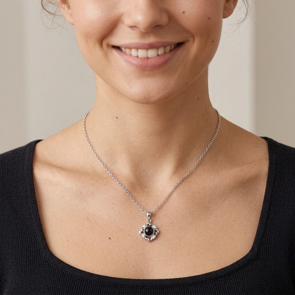 Personalized Flower Pendant Photo Projection Necklace