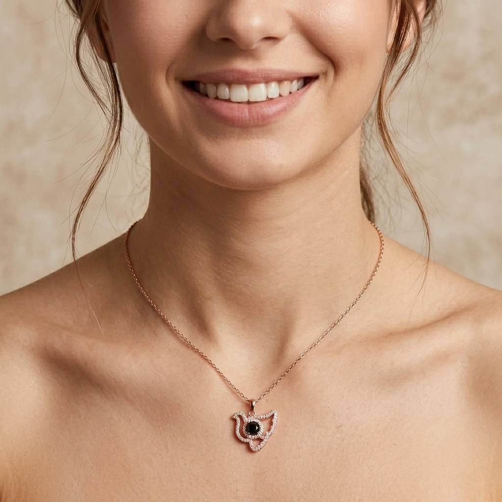 Personalized Dove Pendant Photo Projection Necklace